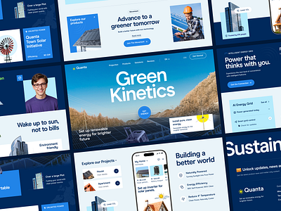 Quanta - Solar Energy Website battery climate change ecofriendly electricity environment green energy landing page landingpage power energy solar solar energy solar panel solar power solar system sun power sustainability web design webdesign website design website designer