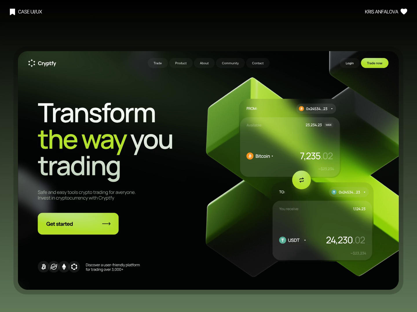 Cryptfy — Crypto Trading Platform UI/UX by Kris Anfalova on Dribbble