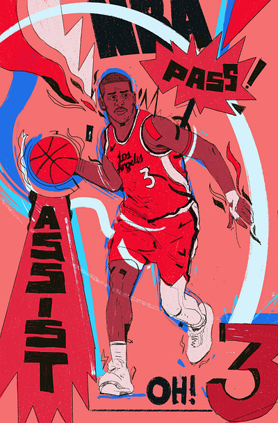 Chris Paul basketball basketball illustration character chris paul illustrated illustration illustrator los angeles clippers nba nba illustrated nba illustrations people portrait portrait illustration procreate