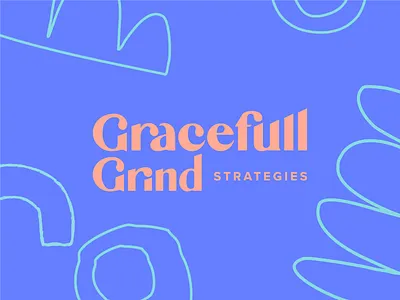 Gracefull Grind bold branding colorful cute female owned business feminine fun graphic design logo logotype marketing nonprofit playful scribble squiggle type typography whimsical woman women