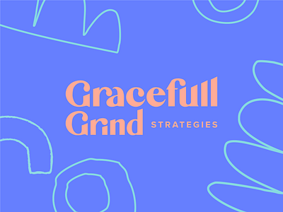 Gracefull Grind bold branding colorful cute female owned business feminine fun graphic design logo logotype marketing nonprofit playful scribble squiggle type typography whimsical woman women