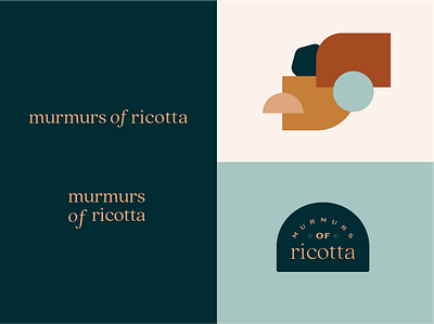 Murmurs of Ricotta Logo blog branding chef cook cute feminine food food blogger graphic design kitchen logo logotype marketing natural natural logo typography woman women women owned business word mark