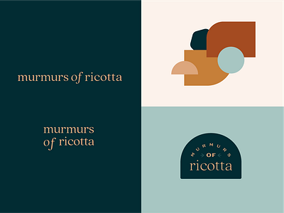 Murmurs of Ricotta Logo blog branding chef cook cute feminine food food blogger graphic design kitchen logo logotype marketing natural natural logo typography woman women women owned business word mark