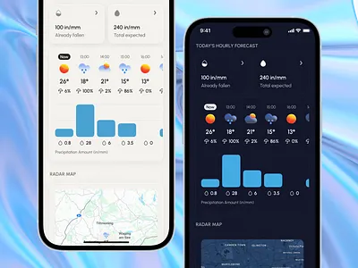 Rain Tracker Weather App Mobile Design