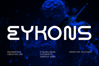Eykons – Futuristic Sans Serif Font branding bussines card cyberpunk display font futuristic graphic design logo magazine modern packaging sans serif sci fi typography ui