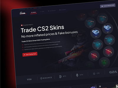 CS:GO Gambling Website Redesign betting casino casino landing page csgo dashboard csgo landing page csgo website dark dashboard gambling gambling website gaming website web app website