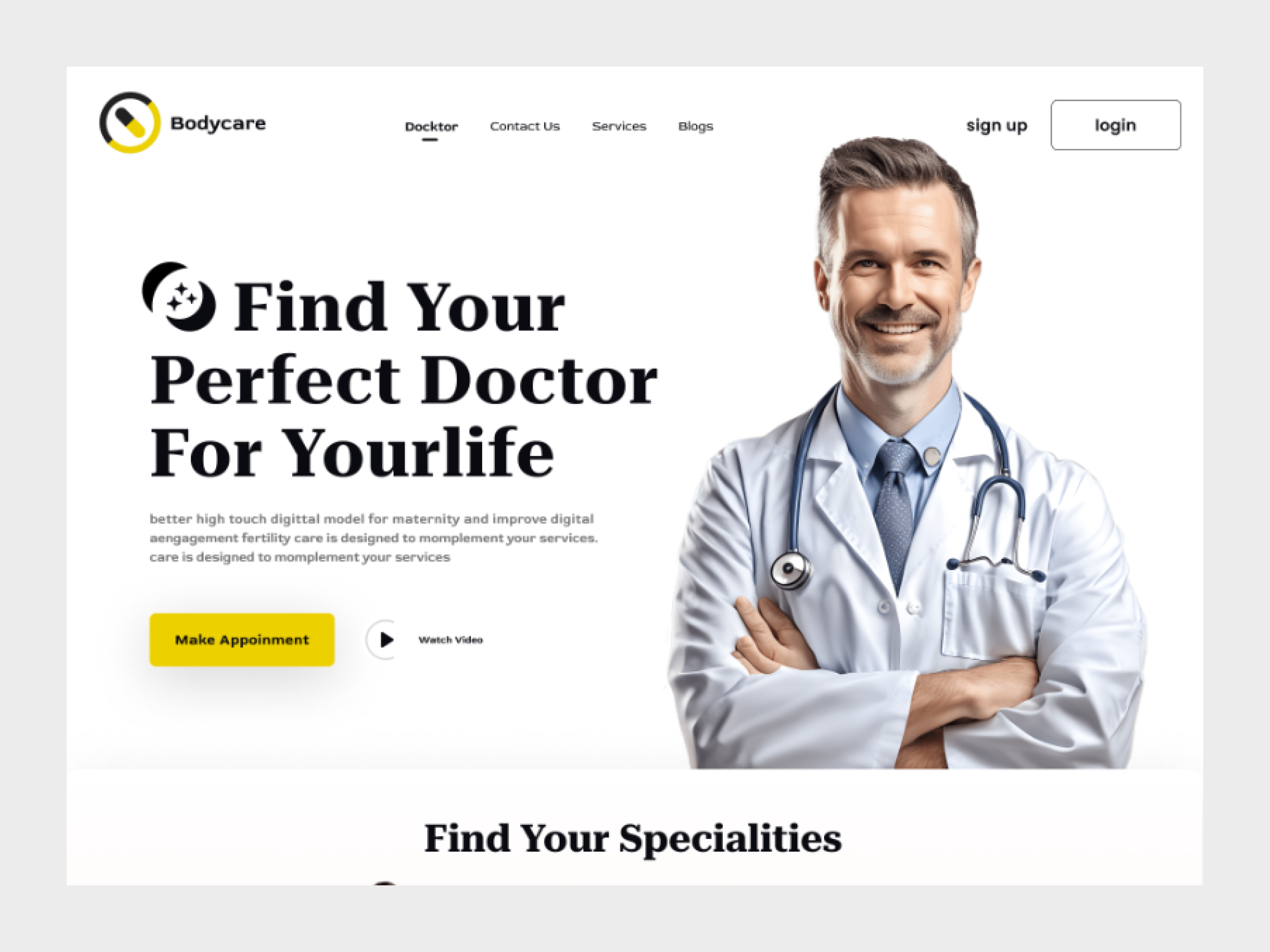 Online Doctors Booking Website Landign Page Design. booking website doctors booking website online doctors online doctors booking online doctors booking website website website design