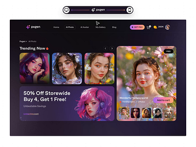 AI Image Generator ai image ai image generator ai photo generator ai photography artificial inelligence dark mode image ai motion ui photo editing website product design text to image uxui design web design web ui website website design