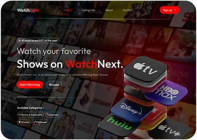OTT Platform Hero Section Design | UI/UX Designer designer hero page design landing page design ott platform design ui uiux ux website design