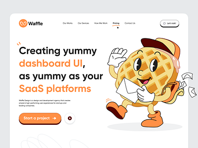 Wafy - Mascot Design branding concept creative cute design fun graphic design illustration mascot project service smart studio typography ui ux vector waffle web yummy