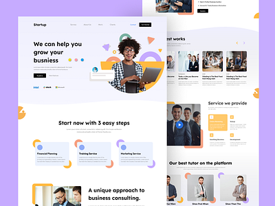 Business Consulting Landing page best design branding business business website consulting finance finance website fintech grow busniess landing page minimal design modern ui startup uiux ux web design web page website ui