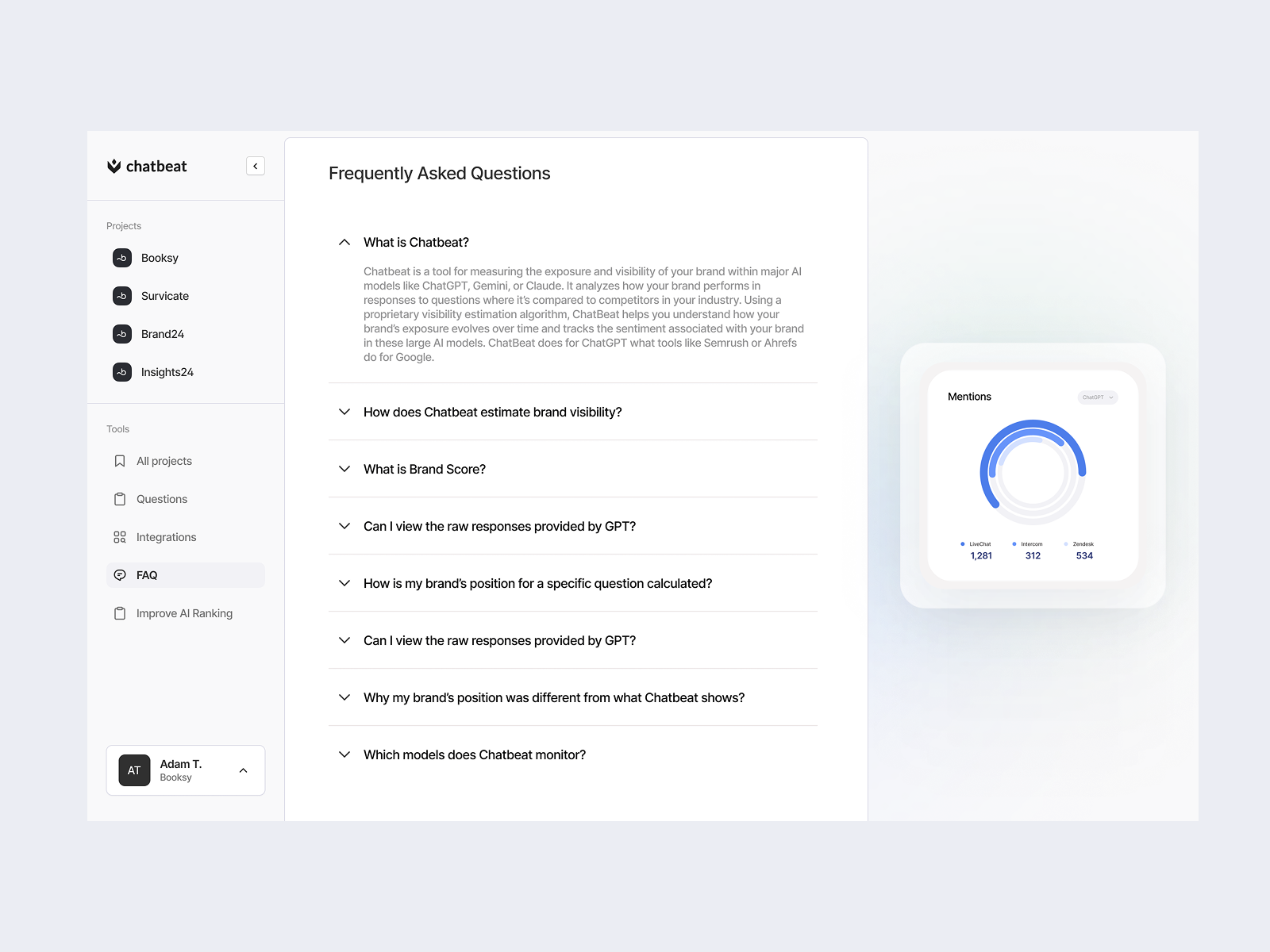 Chatbeat dashboard chart dashboard linear menu piechart score stats ui