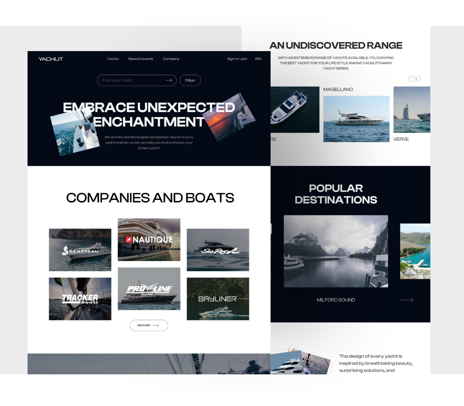 Yacht Rental Landing Page! boating boatlife boatrental figma filter florida interaction design landing page design luxury miami rental sailing sea travel ui ux web website yacht yachts