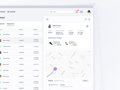 Storeback | Tracking admin panel analytics animation courier dashboard dashboard ui design e commerce e commerce dashboard map modern product saas shipment shipping software tracker tracking ui uiux