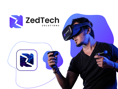 ZedTech app best logo designer branding colorful gradient logo modern software startup tech company technology top logo designer website