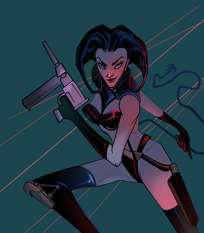 Aeon flux artist cartoon style colors design charaster illustration print