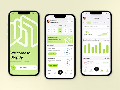 Habit Tracking App habit mobile mobile app productivity tracker ui ux