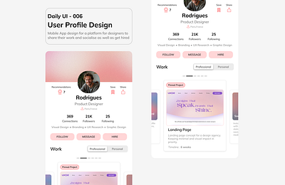 #dailyui - 006 - User Profile Design aesthetic clean dailyui dailyuichallenge design graphic design minimal scannable spacious ui user profile