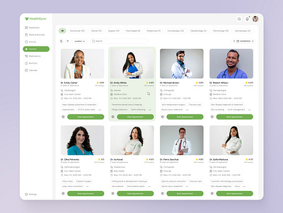 Doctor Booking Dashboard appointment clinic dashboard doctor health healthcare interface medical patients product design ui ux