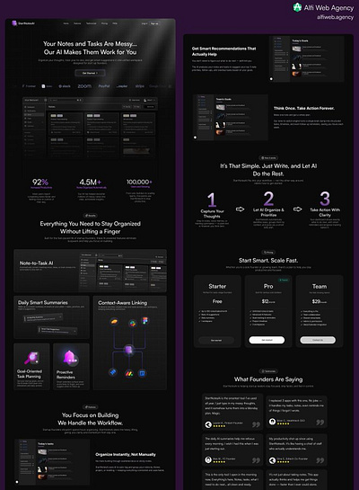 AI Landing Page Design ai automation tool branding business design figma framer illustration landing page productivity scale ui uiux web design website design