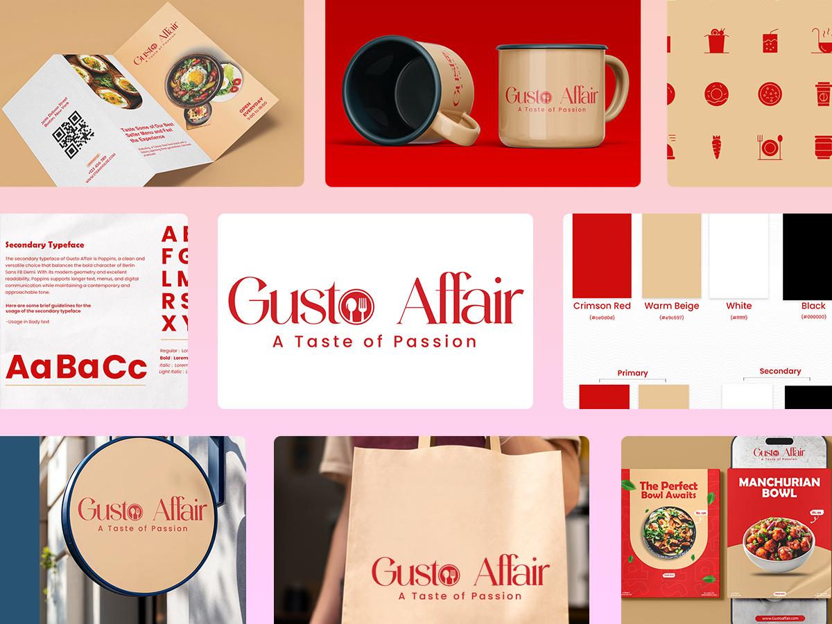 Gusto Affair - Brand Identity animation branding design designinspiration graphic design illustration logo motion graphics photoshop ui