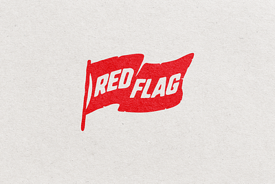 Red Flag bold fashion flag icon logo minimalist rebellious red flag