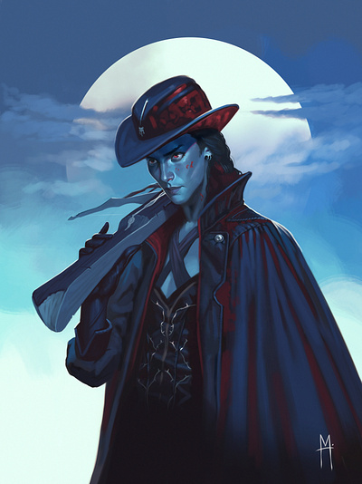 Adrina Vânătoru art characterart characterdesign conceptart dnd fantasy illustration rpg vampire