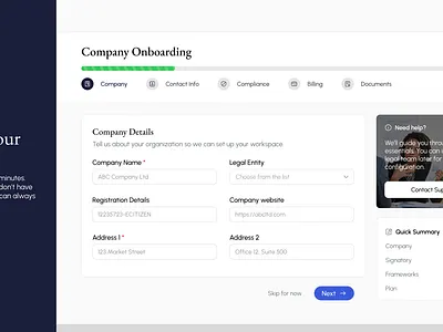 Onboarding screen for legal sass figma legal onboarding product design prototype sass ui ux