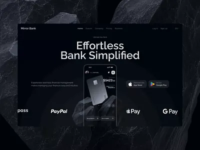 Futuristic Banking UI – Hero Concept animation bank black dark graphic design hero interface user web