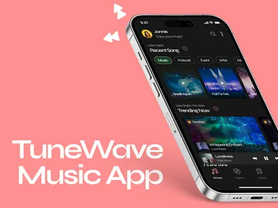TuneWave Music App 3d animation branding design graphic design illustration logo motion graphics ui vector