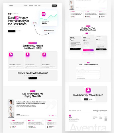 International Money Transfer Landing Page Design branding cross border design exchange rates figma framer illustration international payments landing page modern website design payments responsive website design ui uiux web design website design