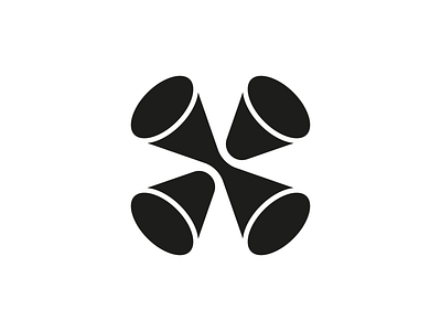 Logo X - letter minimal B/W brand branding design illustration letter logo logotype minimal monogram ui x
