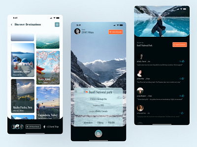 Travel App Concept for Destination Discovery and Reviews travel app travel ui world your app