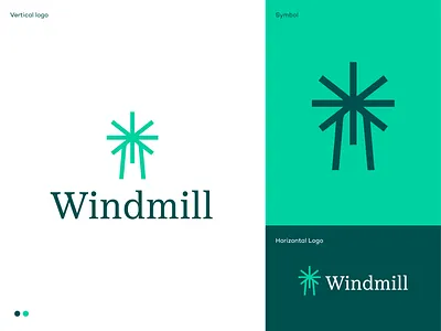 Windmill Logo Design brandidentity branding climate energy environment green innovation logo logodesign logodesigner mark startup sustainability symbol wind windmill