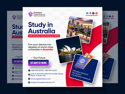 Study Abroad Social Media Post Design | Banner Design | Banners advertising banner ads banner design banners campaign design facebook banner instagram instagram post instagram stories instagram template landing page social media social media banner social media pack social media post social media templates study abroad study abroad banner web design