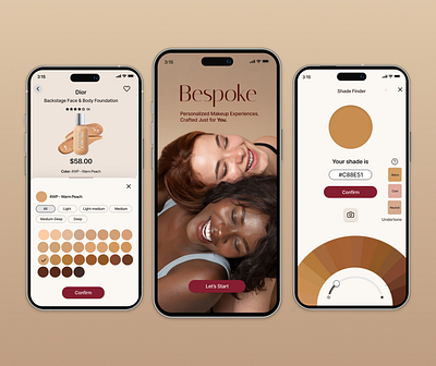 Bespoke - Personalized Makeup Experience App Case Study makeup website mobile ui ui ux website