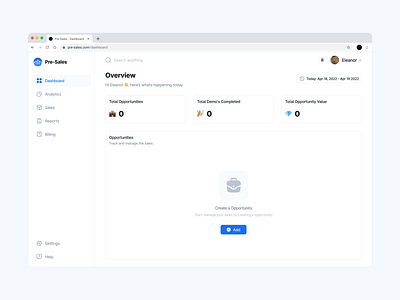 Sales Dashboard - Empty animation cem dashboard crm dashboard dashboard saas dashboards design erp erp dashboard finance dashboard new dashboard saas saas dashboard sales sales dashboard ui ui dashboard ui ux design ux ux dashbord