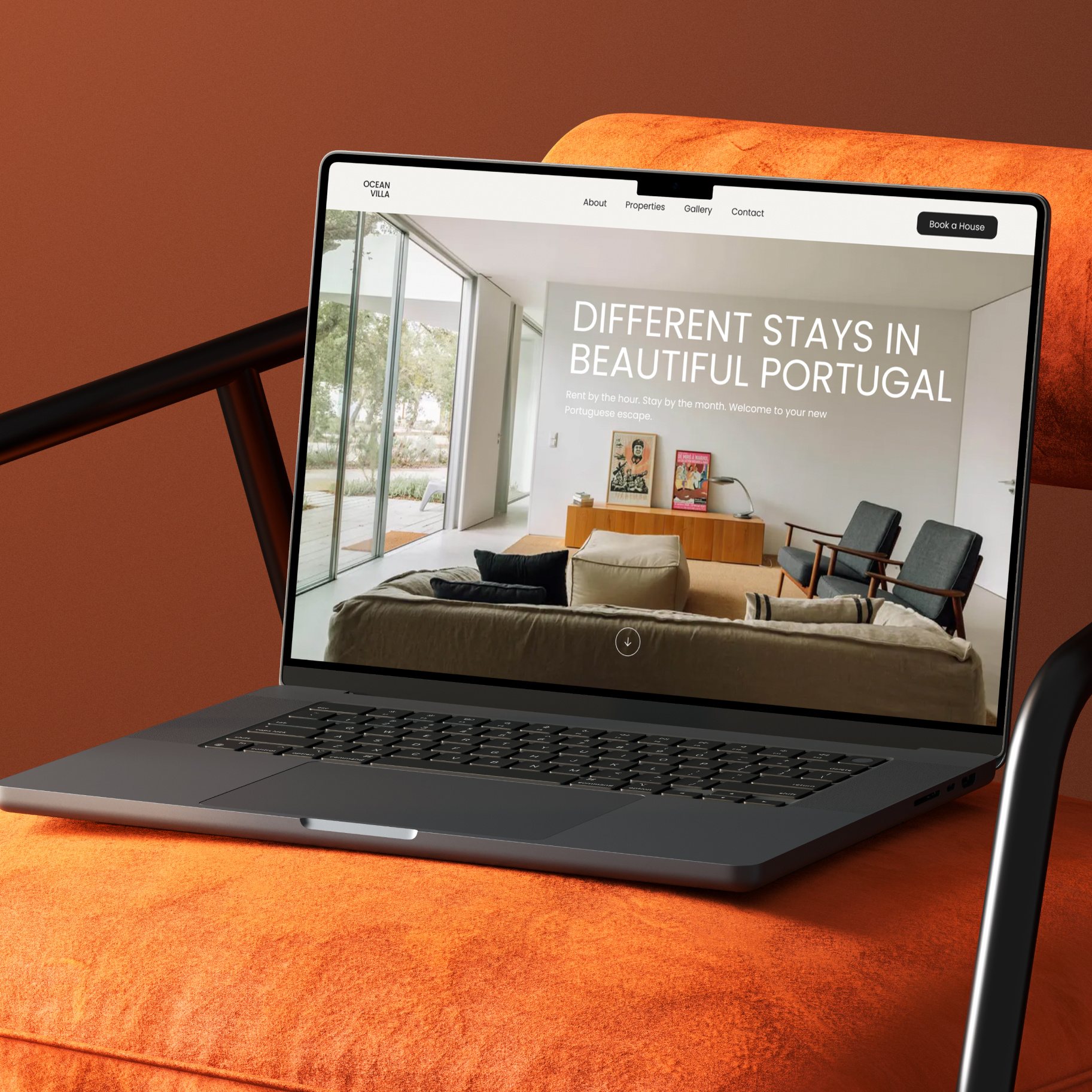 Ocean Villa - Landing Page booking contact design dribbbleweeklywarmup figma interface landing rent ui uiux villa website