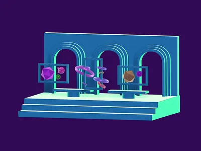 Meet Me at the Art Gallery in the Sky 3d animation space