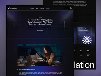 Constellation - AI SaaS Startup Product Website Blog Detail Page ai app blog blog page elegant futuristic landing page luxury minimalist modern news news page product design professional saas startup ui web design website website page