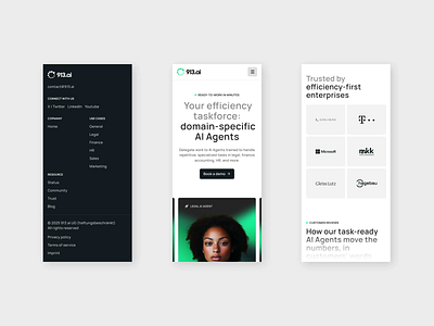 913 website - mobile version agents ai app clean conversion design subscription figma legal mobile modern screens tech ui uiux web design website