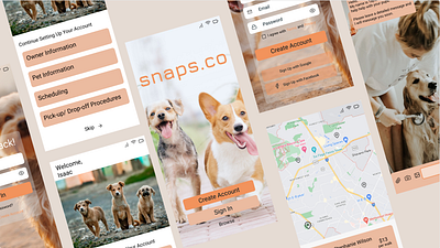 Snaps.co - Dog Walking App app branding design graphic design logo typography ui ux