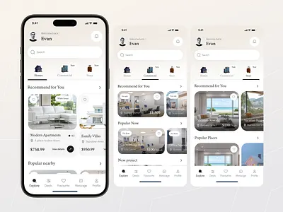 Real Estate App Ui app design booking app buy and sell app home search app ios luxury app mobile app property app property listing app real estate tech rent app