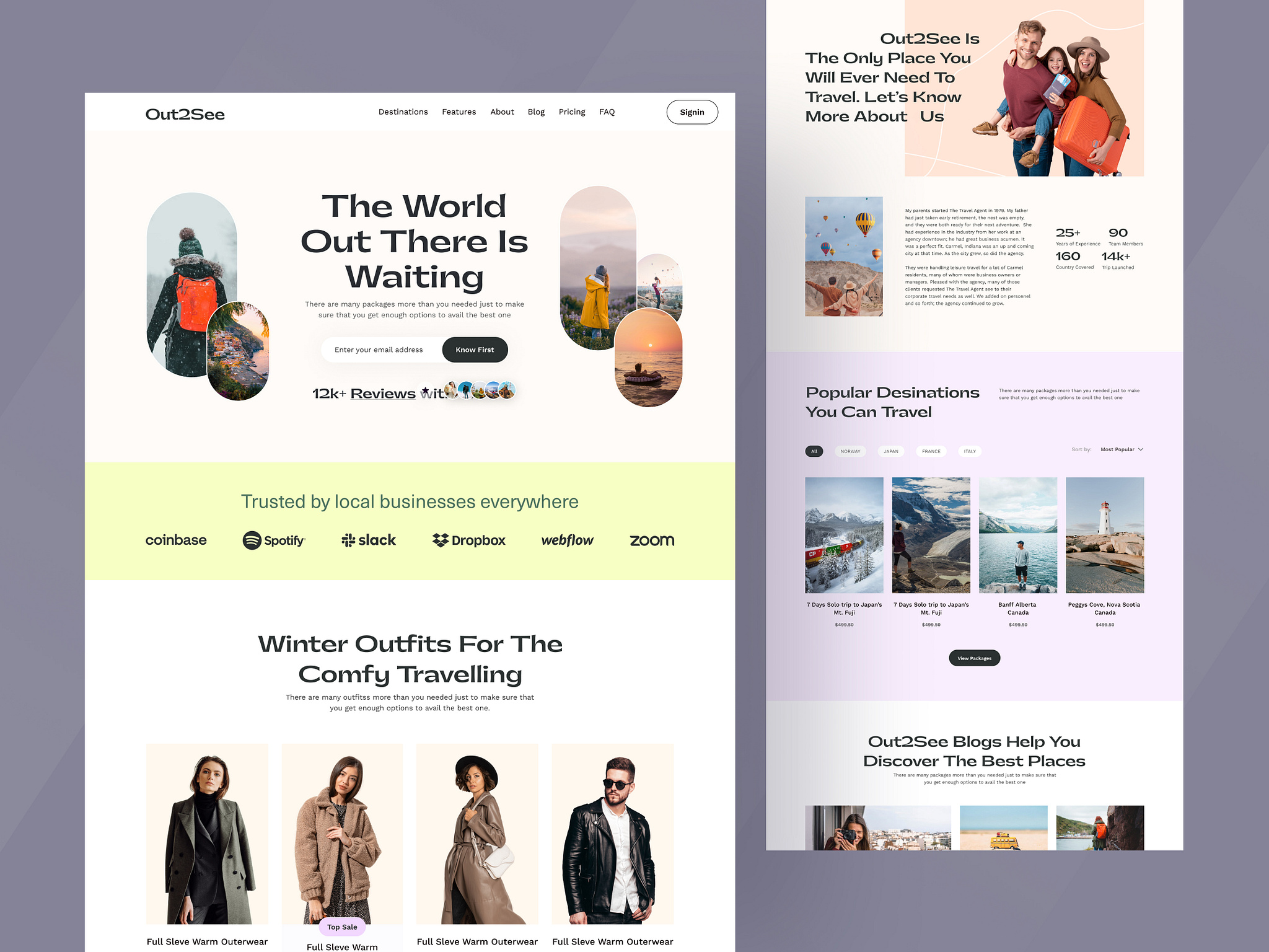 travel ecommerce website