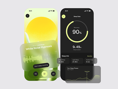 Mobile app design showcasing a sleep tracking interface animation graphic design mobileappdesign motion graphics sleepappdesign startup ui ux