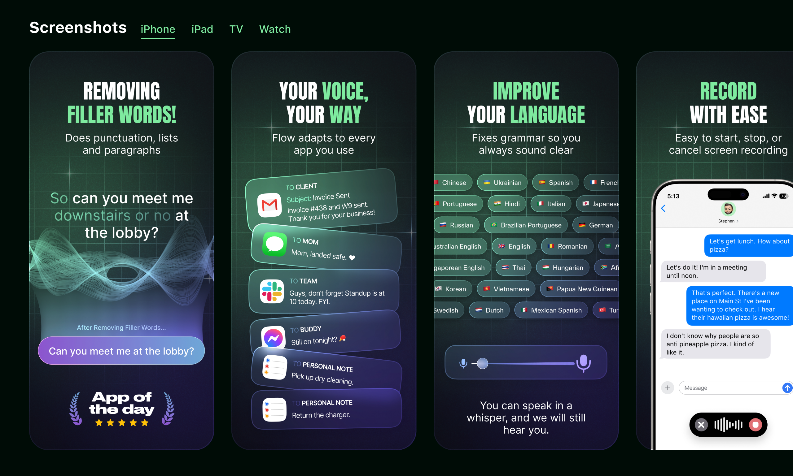 Screenshots for Transcriber App app appstore graphic design screenshots ui