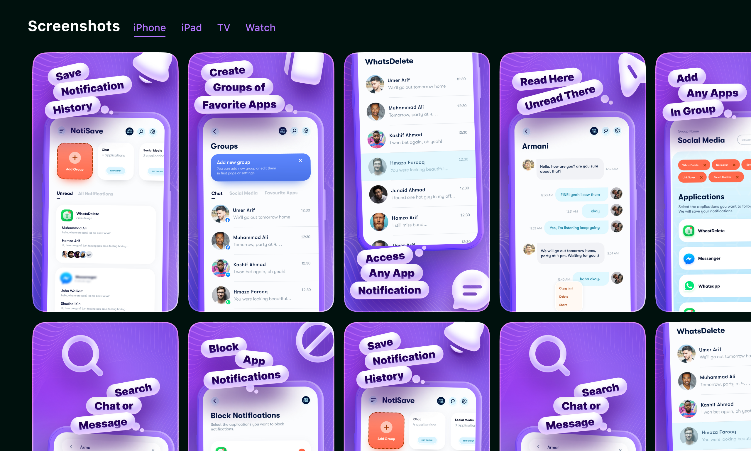 Screenshots for Notisave App app store design graphic design play store screenshots ui