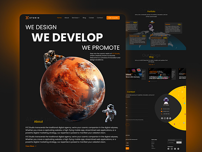 Website design for XYZ Studio branding logo ui website