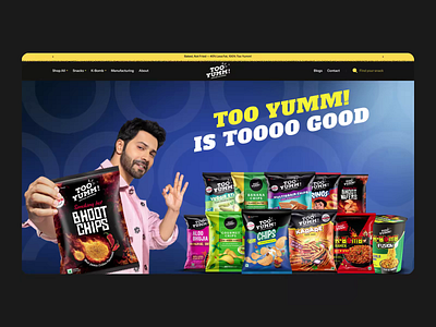 Too Yumm - Revamped website design aboxagency branding chips design fnb product category revamp shopify snacks too yumm ui uiux design ux webdevelopment