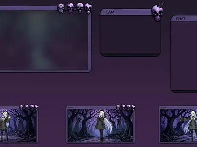 🌑 Cursed Forest Overlay for Twitch🌲💀 ✨ Stallion Studio LTD ✨ 2d art animated overlay animation anime cartoon cursed forest overlay custom overlay design illustration open for commission stallion studio limited twitch twitch overlay